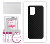 apgo Adhesivo protector para la parte trasera compatible con Realme 8 5G, film envolvente, lámina, vinilo - Patrón Carbon Black
