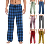 Hombres Otoño Invierno Color sólido y pantalones a cuadros Pantalones largos largos Pantalones deportivos Pantalones de pijama M color rosa