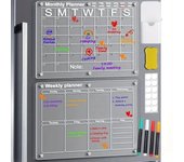 Rotulador de 100 ml + Calendario para el frigorífico - Calendario magnético para el frigorífico - Calendario acrílico para el frigorífico - Calendario magnético para el frigorífico