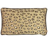 Funda de cojín con estampado de leopardo y jacquard Kai Faline One Size bronce