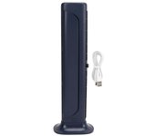 Ventilador de escritorio pequeño, potente, seguro, recargable, sin aspas, con 3 velocidades, para oficina y hogar azul