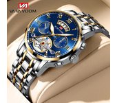 VA VA VOOM Reloj de cuarzo para hombre de primeras marcas, relojes deportivos de cuarzo para hombre, reloj de pulsera con cronógrafo resistente al agua, reloj Masculino para hombre negro