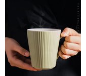 Taza de cerámica con rayas verticales de estilo nórdico Ins, taza de agua, taza de café, taza de leche, taza de desayuno gris