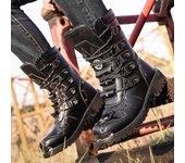 Botas occidentales para hombre Botas deportivas antideslizantes a prueba de frío al aire libre Botas de nieve de invierno 44 negro
