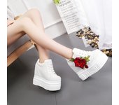 Zapatillas de lona con flores bordadas para mujer, zapatillas de cuña alta, zapatillas de plataforma blancas, negras y rojas, zapatos casuales para mujer 35 negro