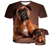 Nueva moda 3D lindo Animal Homme Boxer perro calle divertido Boxer perro camisetas Animal cachorro gráfico camiseta XL