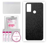 apgo Protective Skin Sticker for the back compatible with Cubot C20, Wrap Film, Foil, Vinyl - Pattern Black Honeycomb