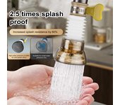 Filtro extensor de grifo, rotación de 360 ​​grados, cara, verduras, frutas, grifo de lavado, cabezal de ducha, baño a prueba de salpicaduras, fregadero de cocina, filtro rociador amarillo claro