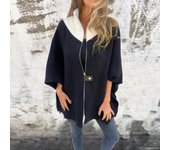 Chaqueta informal holgada con cuello alto y cremallera para mujer, otoño e invierno S rojo