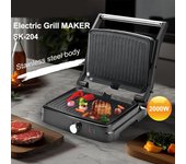 Máquina para hacer filetes con estándar europeo, máquina para hacer sándwiches, máquina para hacer desayunos, máquina para hacer barbacoas, máquina para hacer pasteles eléctrica con calefacción de doble cara, parrilla para horno European 220V negro