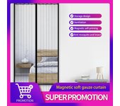 Cortina de puerta magnética de 100 x 210 cm, mosquitera, mosquitera, cierre automático