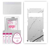 apgo Protective Skin Sticker for the back+sides compatible with Google Pixel 6 Pro, Full Wrap Film, Foil, Vinyl - Pattern White Marble