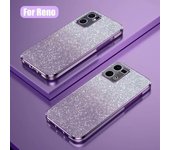 Reno 7 8 9 funda de lujo con revestimiento de brillo degradado para Oppo Reno7 4g Reno8 Reno9 Pro Plus 5g funda trasera transparente de silicona suave para mujer Reno 7 4G púrpura