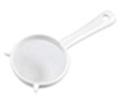 Colador de tamiz de harina, colador de hojas de té de malla de pantalla de plástico portátil para cocina Small blanco