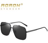 AORON Gafas de sol polarizadas cuadradas clásicas Gafas de montura de aluminio y magnesio para hombres y mujeres