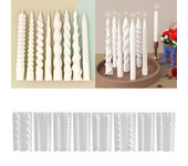 Moldes de silicona con forma de cilindro en espiral para velas, moldes de varillas retorcidas para hacer velas, moldes de fundición de epoxi hechos a mano para fiestas 2
