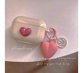 Funda Vintage para auriculares con llavero de corazón rosa para AirPods 3 2, bonita funda de silicona para Air Pods Pro, funda protectora para auriculares Bluetooth Airpods1/2