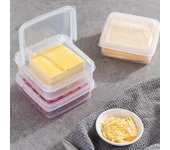 2 piezas/juego de cajas de conservación de queso con solapa para refrigerador, caja de almacenamiento de cebolla, jengibre, ajo y fruta, caja de subenvasado de mantequilla, caja de almacenamiento de calidad alimentaria 2PCS/Set