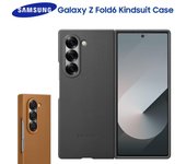 Samsung Funda Kindsuit para Galaxy Z Fold6 Z Fold 6, funda protectora de cuero suave y sedosa al tacto Grey