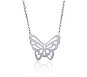 Les Trésors De Lily [E9063] - Collier Argent 'Papillon Filigrane' argenté - 25x20 mm plata