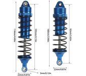 Amortiguador Delantero Trasero para Coche RC Aleación de Aluminio Alta Resistencia para Traxxas Slash 4x4 110 Azul Oscuro