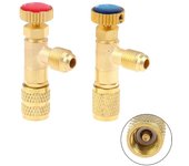 1PC R410A R22 Válvula de seguridad de líquido refrigerante de aire acondicionado 1/4  Adaptador de seguridad Reparación y fluoruro