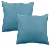 Lot de 2 taies d’oreiller Palace pur coton teint lavé 63 fils/cm² Vent du sud - Palace Topaze - Lot de 2 taies d'oreiller 65 x 65 cm