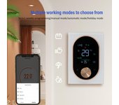 Termostato inteligente para calefacción eléctrica de agua de la casa, caldera de gas y agua, termostato de CA con VA Digital Boiler heating without wifi blanco