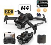 Nuevo M4 RC Drone 8K profesional gran angular ESC 3 HD cámara plegable RC helicóptero WIFI FPV altura mantener Quadcopter juguete para regalo Single camera 1 battery negro