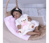 Muñeca bebé renacida de 55 cm, afroamericana, de silicona, de vinilo, realista