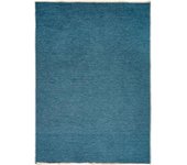 REVERSIBLE EFFECT - Tapis salon réversible en polycoton changer de coloris selon vos envies 120 x 170 cm Bleu Pétrole/Gris Foncé