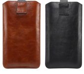 Funda Universal de cuero PU para teléfono móvil, bolso de mano, funda con Clip para cinturón para iPhone, Samsung Galaxy, Xiaomi Redmi 9 Pro, Huawei Honor Oppo, funda para hombre S(4.8-5.2 inch) marrón