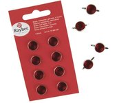 Att. Parisiennes, demi-perles, givrées, rouge vin, 12 mm, carte-LS 8 pces