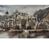 Mural autoadhesivo de castillo de fantasía medieval (405 x 270 cm)