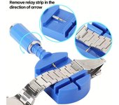 Kit de herramientas de reparación de relojes de 147 piezas para relojero, juego de barra de apertura y extracción de caja, barras de pasador de resorte y tornillo de apertura de caja trasera.