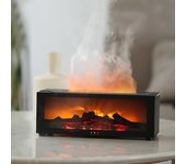 Difusor de aroma para chimenea, humidificador de llama creativo, apagado automático sin agua, con control remoto y luz nocturna realista para chimenea. negro