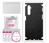 apgo Protective Skin Sticker for the back+sides compatible with Realme 6, Full Wrap Film, Foil, Vinyl - Pattern Black Honeycomb