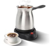 Cafetera turca eléctrica con cafetera de 600 ml/20 oz, cafetera espresso multifuncional, tetera AU plug plata/negro