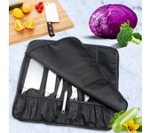 Estuche para cuchillos, bolsa enrollable para cuchillos de chef con correa y asa duraderas para el hombro, bolsa portátil para cuchillos para carne negro