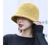 Sombrero de pescador de lana de cordero de otoño e invierno, sombrero de moda coreano para mujer, sombrero de cubo con cubierta facial japonesa, sombrero de lavabo de ala grande artístico