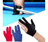 Guante de billar inglés de LICRA, accesorio abierto de tres dedos para mano izquierda y piscina negro