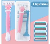 with Storage Box Underarm Razor Woman Trimmer Shaver Safety Shaving Razor Bikini Aloe Strip Razors pink-1pc