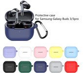 Funda de silicona para auriculares Samsung Galaxy Buds 3 Pro/3, a prueba de caídas y polvo azul claro