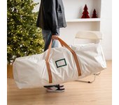 Bolsa de almacenamiento para árboles de Navidad, resistente, impermeable, con asas reforzadas y cremallera para árboles de Navidad artificiales blanco