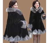 Abrigo de piel sintética, ropa de mujer, chaquetas de invierno gruesas para mujer, abrigos con cuello de piel, prendas de vestir exteriores cálidas de talla grande, tops para mujer XS negro