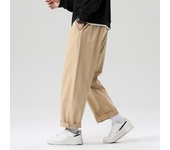 Ropa informal japonesa para hombre, pantalones Harajuku, pantalones de pierna ancha para hombre, pantalones de chándal informales holgados con cintura elástica de Hip Hop M caqui