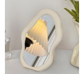 Espejo de pared con diseño de nubes irregulares y polimorfo, espejo de tocador de sobremesa, perfecto para decorar habitaciones, espejo de maquillaje para tocador de escritorio o encimera. color rosa