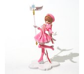 Adornos de figuras de Sakura de chica mágica, variedad de cartas mágicas, adornos de pastel de Sakura mágicos, bidimensionales color rosa