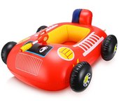 Anillo de natación para niños con pistola de agua, flotador inflable para piscina para juguetes al aire libre, anillo de natación para niños de 3 a 7 años, bote con cañón de agua 85*80*35cm rojo