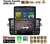 Radio de coche de 9,7 pulgadas para Toyota Corolla 2006-2013, Android 2 DIN Tesla, pantalla vertical, Carplay, reproductor multimedia de radio para coche, 2 + 32 GB